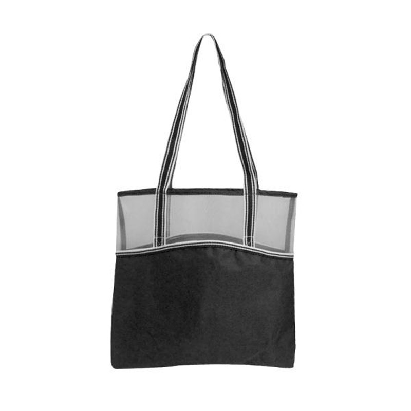 Color Band Tote With Mesh Color Band Tote With Mesh