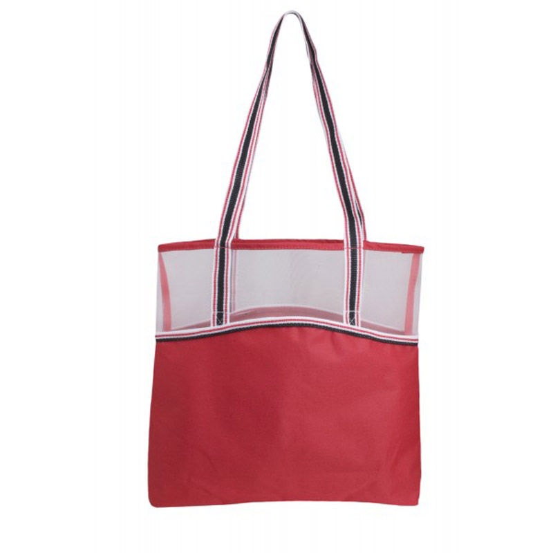 Color Band Tote With Mesh