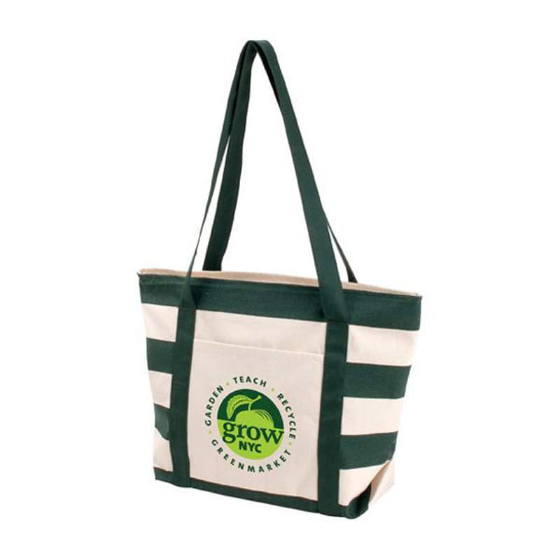 Striped Accent Boat Tote