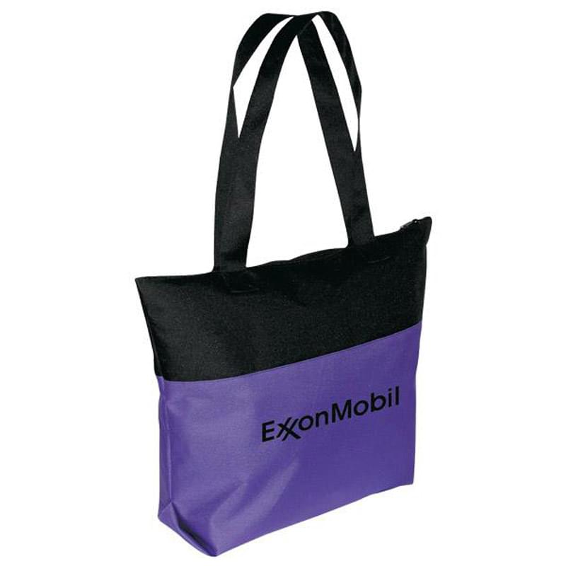 Two-Tone Zipper Tote