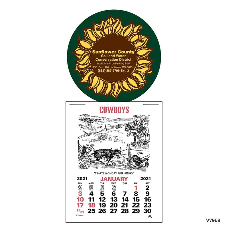 Super-Size Header Cowboy Calendar (12-Month)