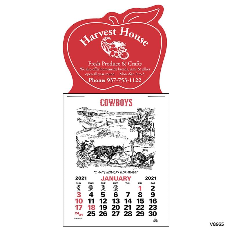 Magna-Stick<sup>&trade;</sup> Header Cowboy Calendar (12-Month)